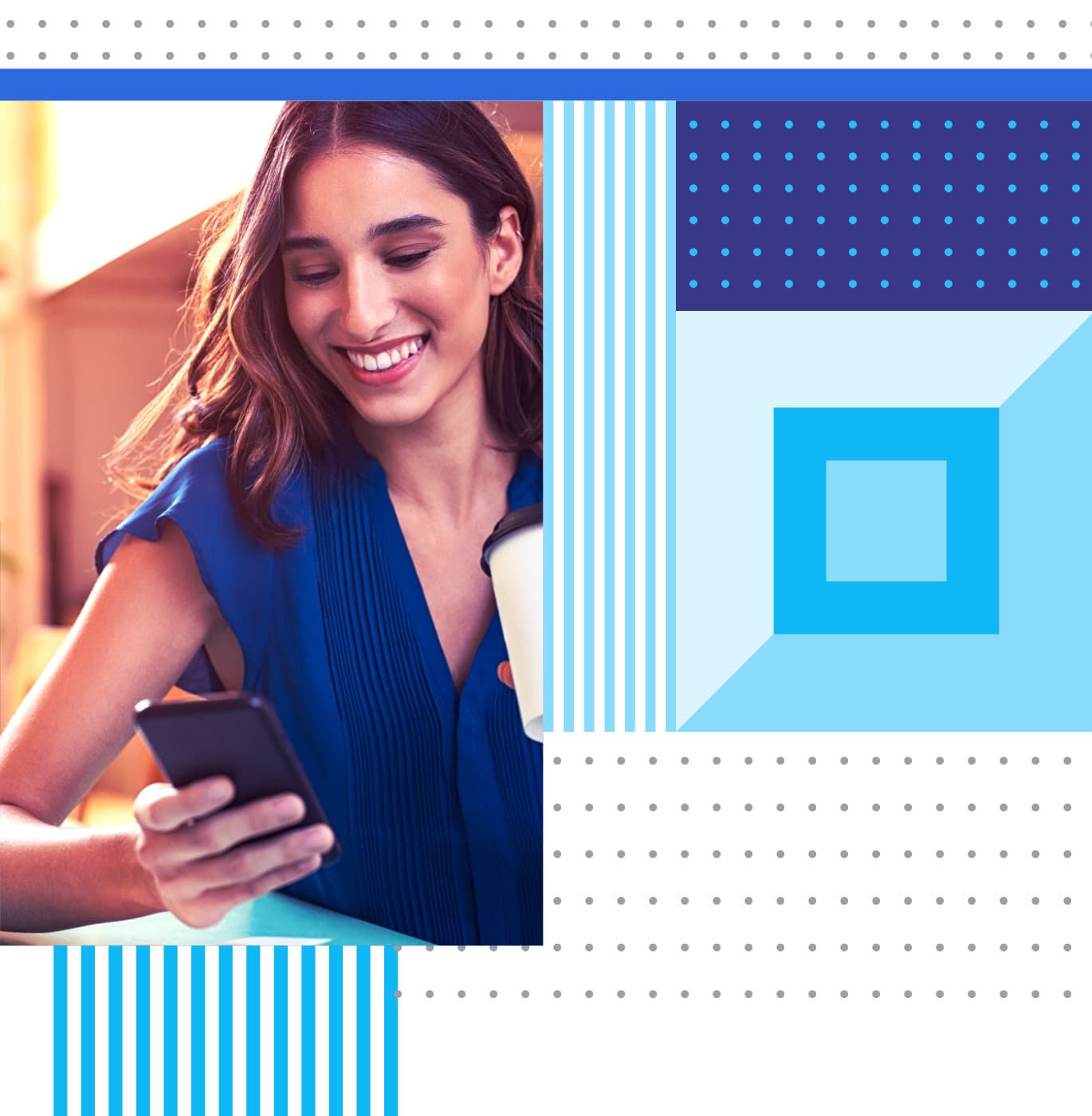 Woman using Contacts+ on a phone